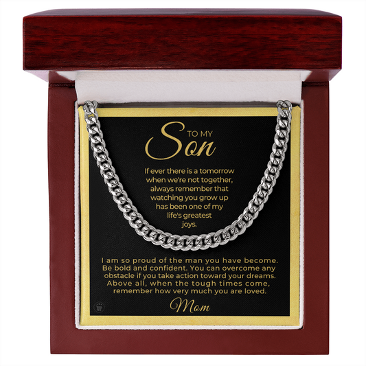 Gift for Adult Son From Mom | So Proud Cuban Link Chain 0594T12