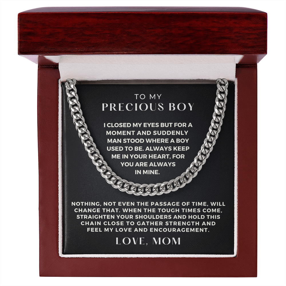 Gift for Adult Son From Mom | In Your Heart Cuban Link Chain 0596T4