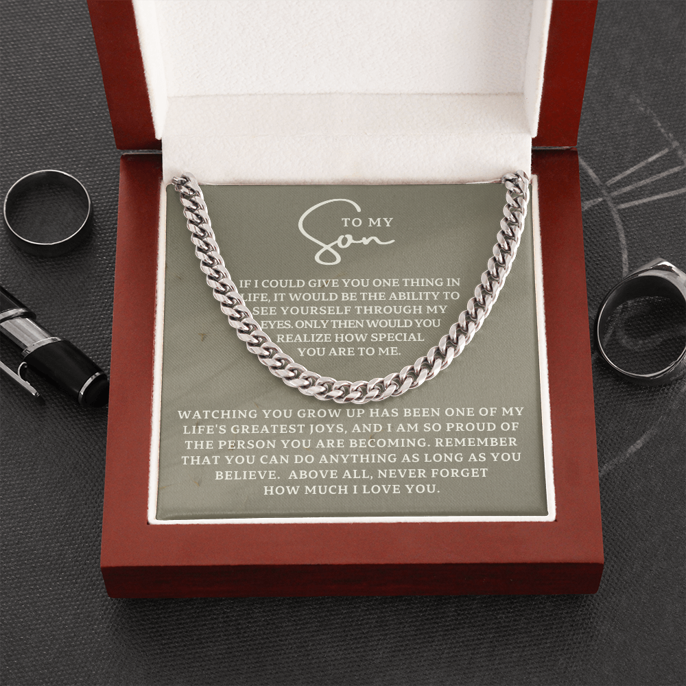 Gift for Adult Son From Mom | Special Cuban Link Chain 0593T11