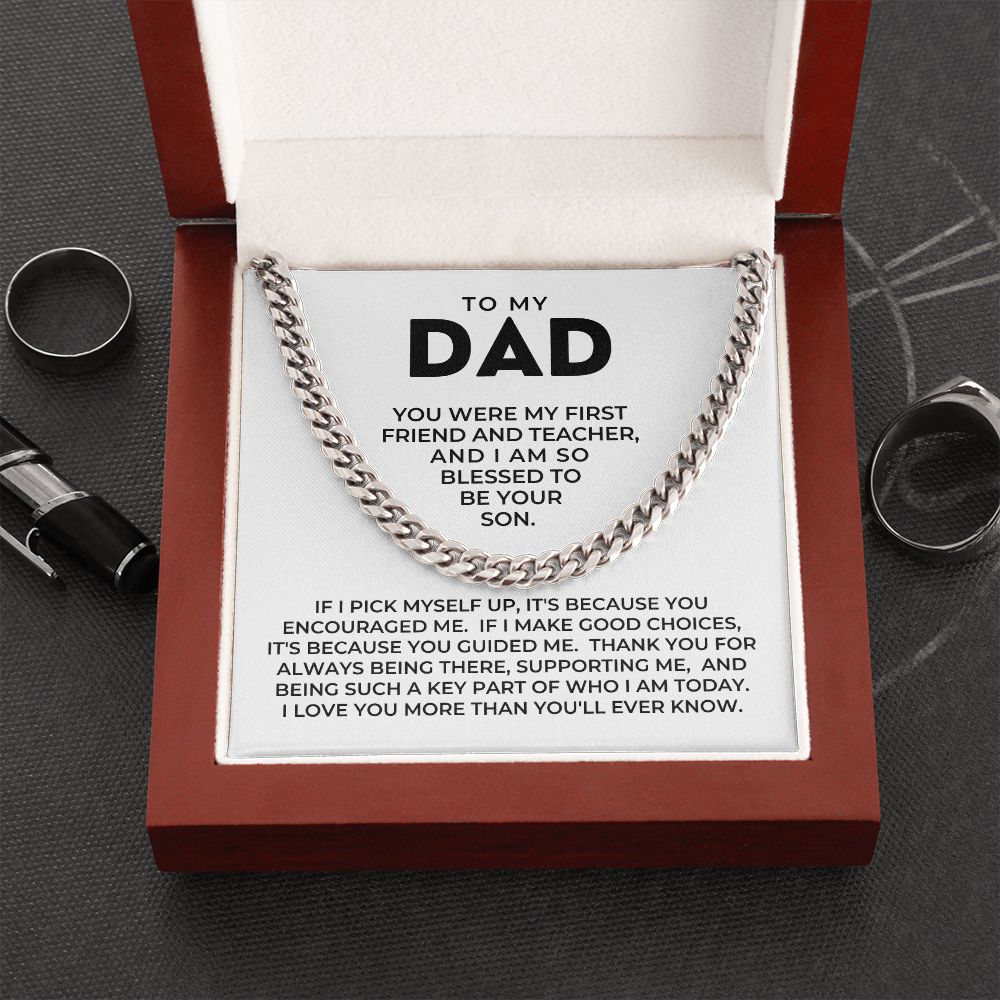 Gift For Dad From Son | Because Of You Cuban Link Chain 0330T1
