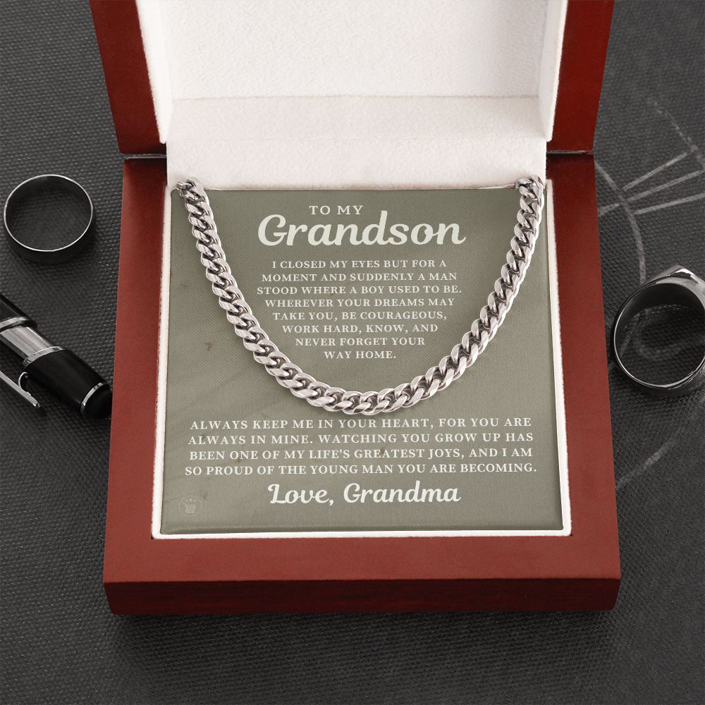 Grandson Gift from Grandma | Your Way Home Cuban Link Chain 0613T15