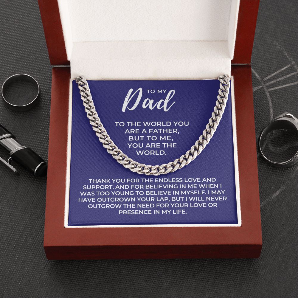 Gift For Dad | My World Cuban Link Chain 0664T5