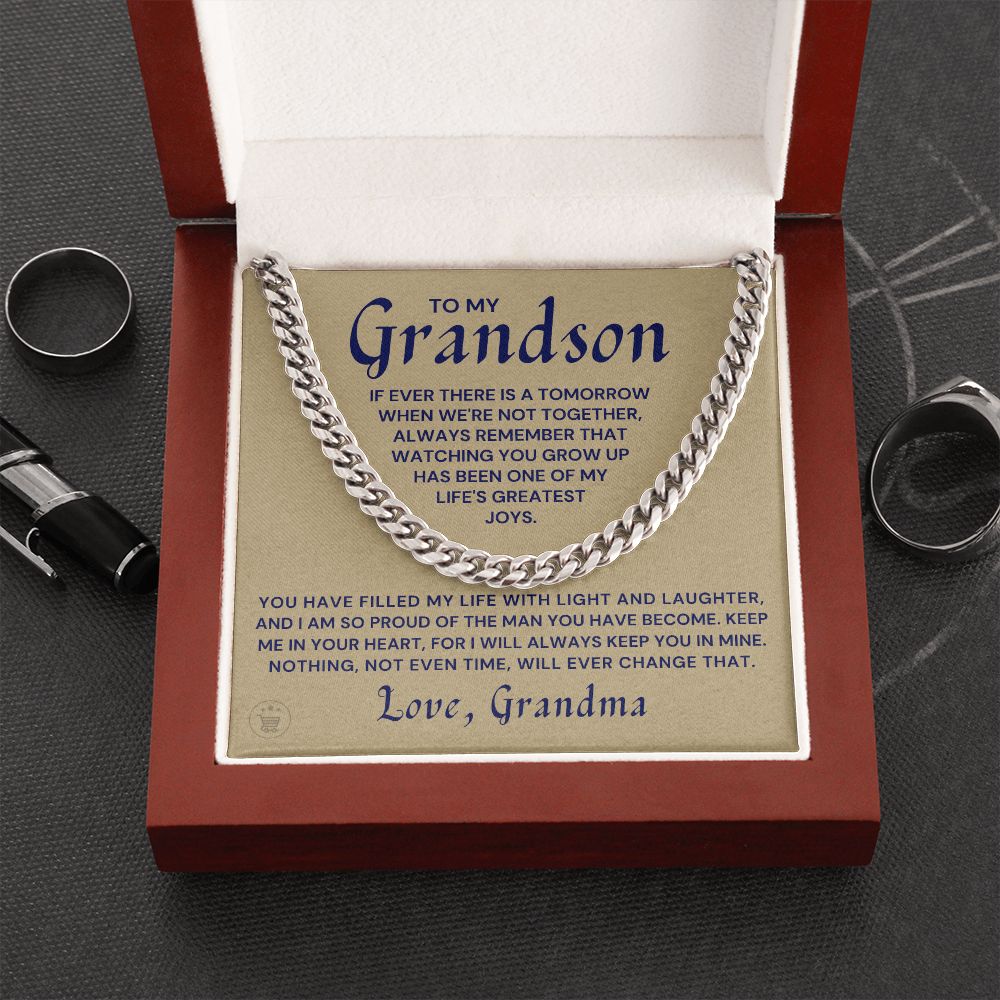 Grandson Gift from Grandma | In Your Heart Cuban Link Chain 0618T9
