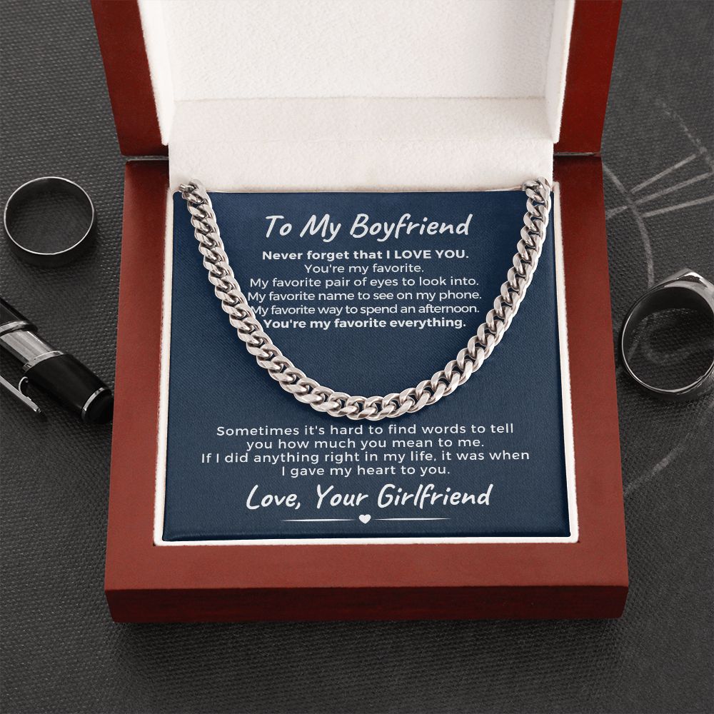 Gift For Boyfriend | My Heart Cuban Link Necklace 0775T11C