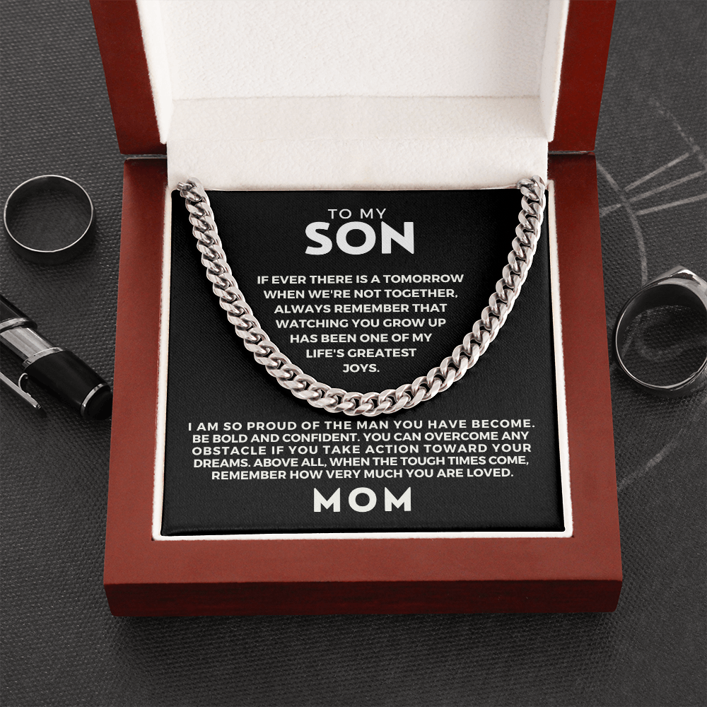 Gift for Adult Son From Mom | So Proud Cuban Link Chain 0594T5