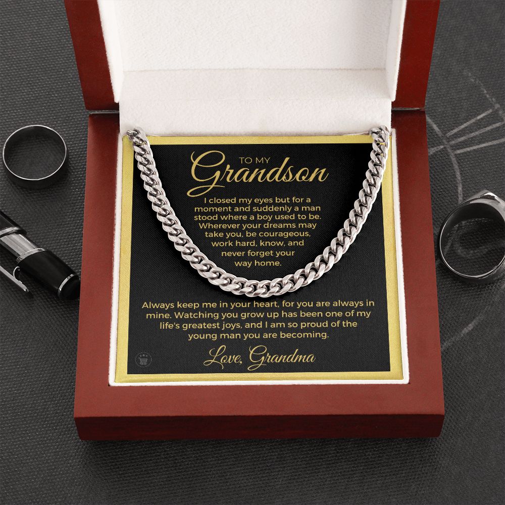 Grandson Gift from Grandma | Your Way Home Cuban Link Chain 0613T11