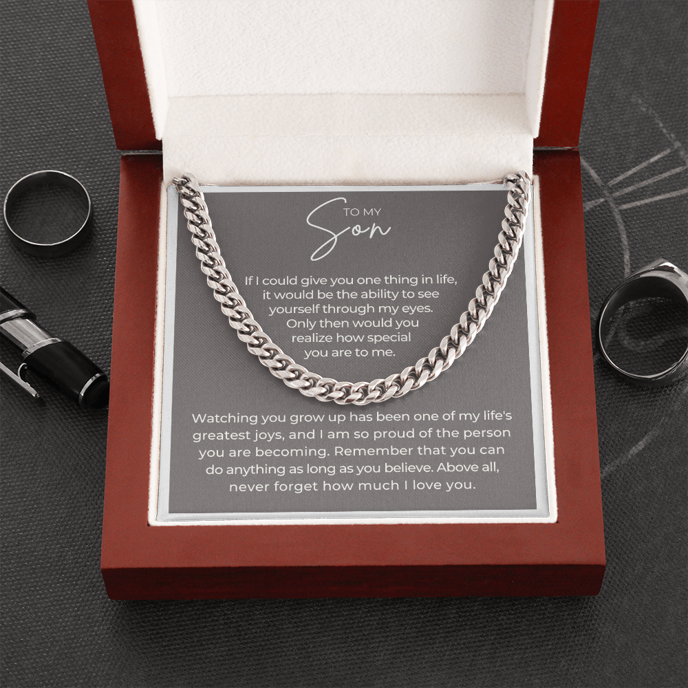 Gift for Adult Son From Mom | Special Cuban Link Chain 0593T13