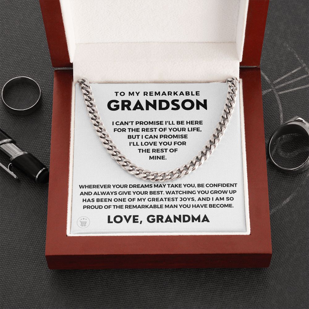 Grandson Gift from Grandma | So Proud Cuban Link Chain 0615T2