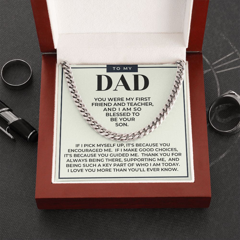 Gift For Dad From Son | Because Of You Cuban Link Chain 0330T11