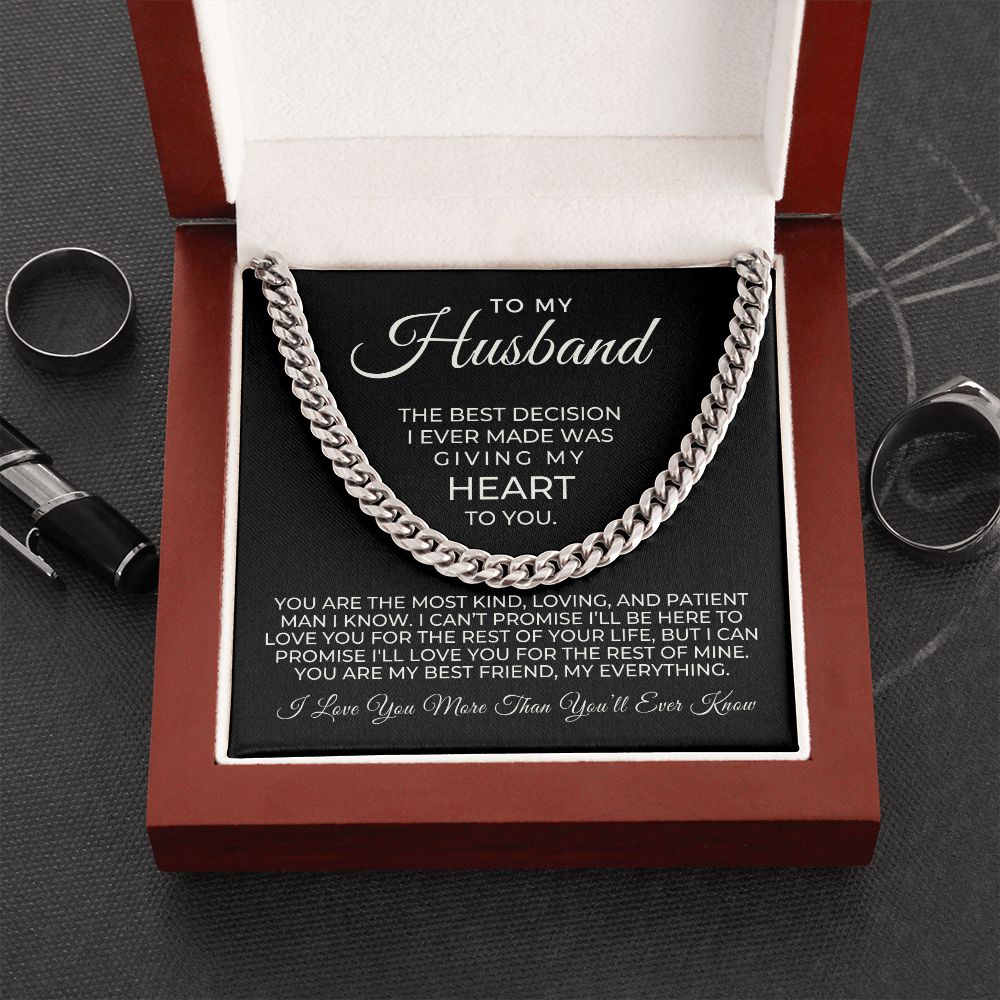Gift For Husband | Promise Cuban Link Chain 0692T6