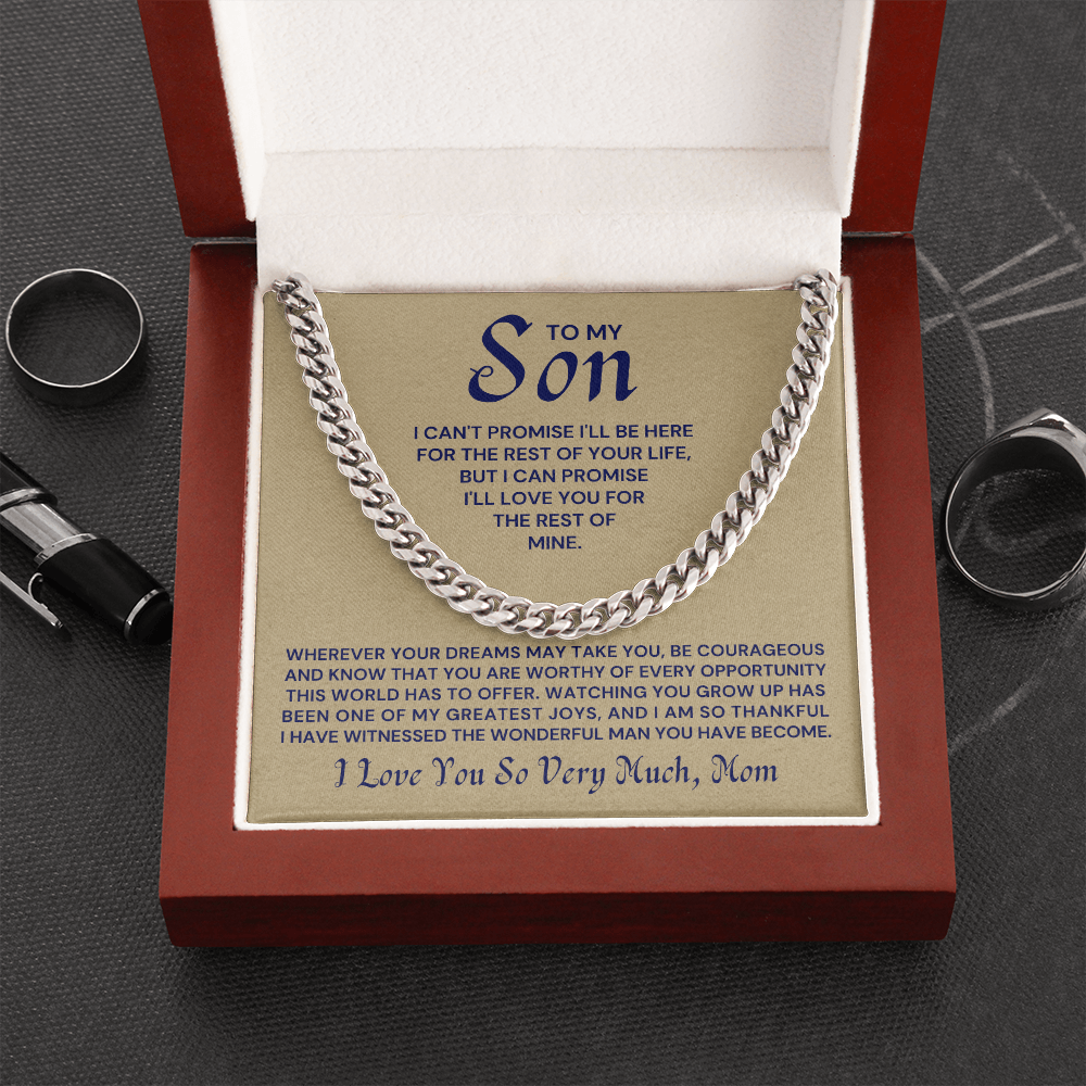 Gift for Adult Son From Mom | Greatest Joys Cuban Link Chain 0595T9