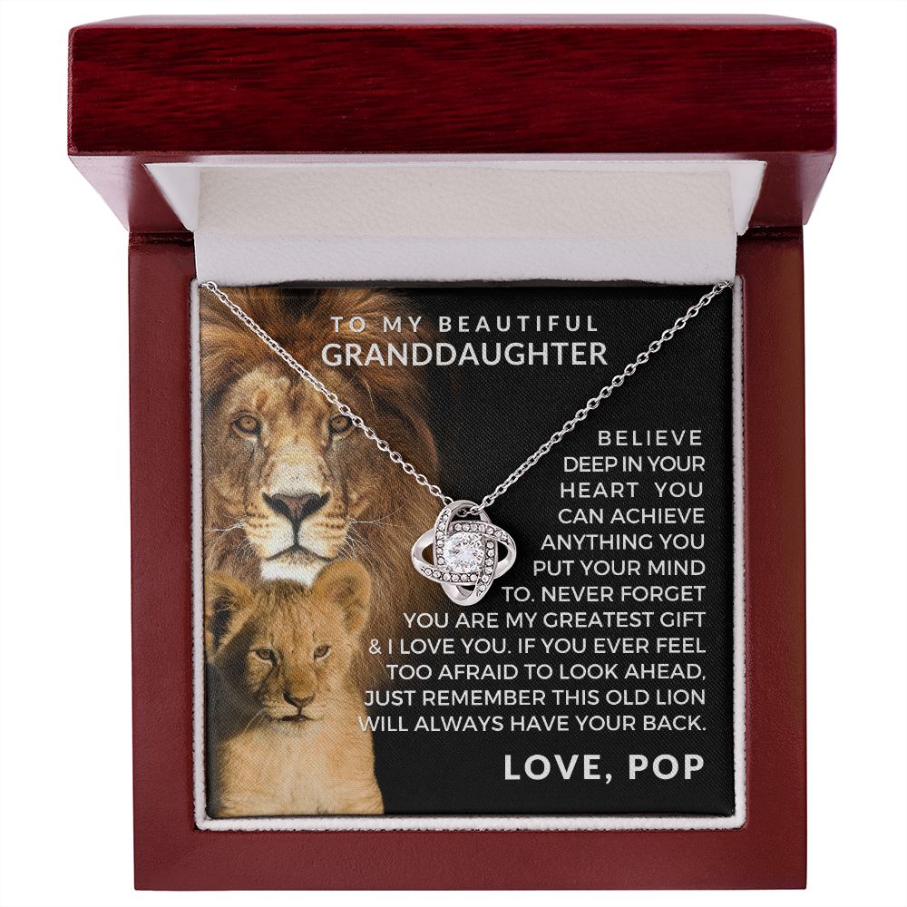 Granddaughter Gift From Pop | Greatest Gift Necklace 0728T1