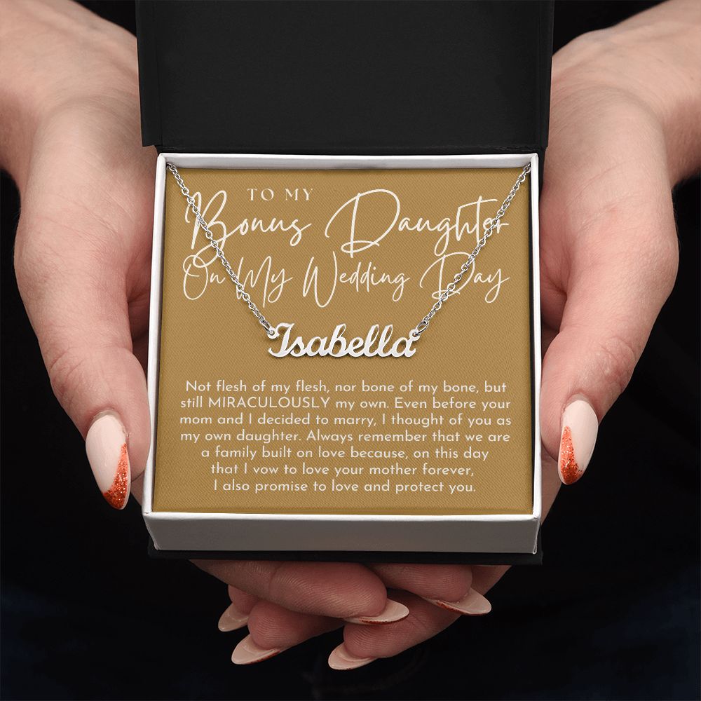 Stepdaughter Wedding Gift | On This Day Name Necklace 0555T3N