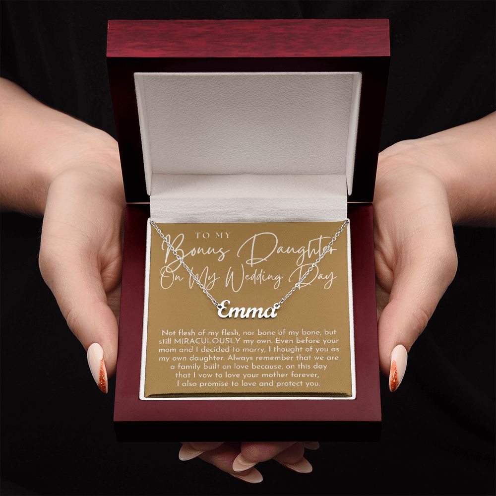 Stepdaughter Wedding Gift | On This Day Name Necklace 0555T3N