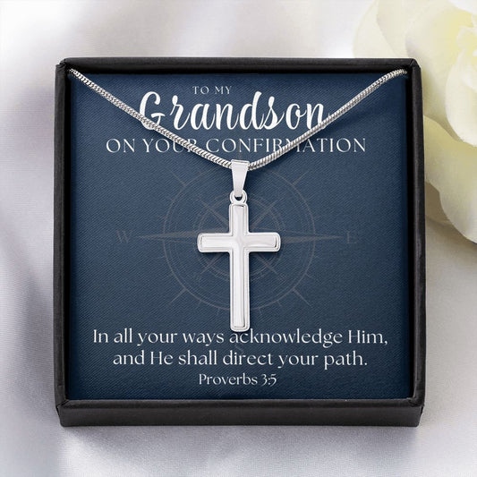Confirmation Gift For Boy | Your Path Cross Necklace 0800SSCN