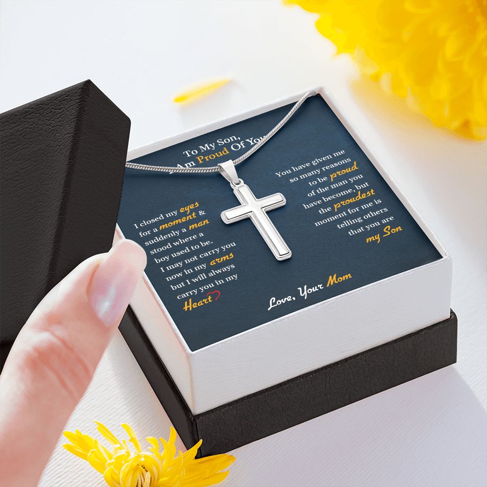 My Son | I am proud of you - Stainless Steel Cross Necklace