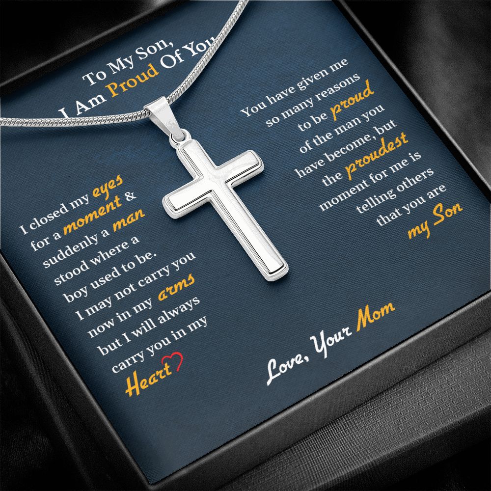 My Son | I am proud of you - Stainless Steel Cross Necklace