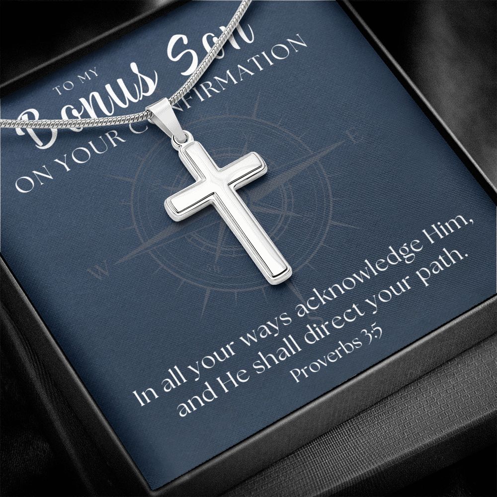Confirmation Gift For Boy | Your Path Cross Necklace 0802SSCN