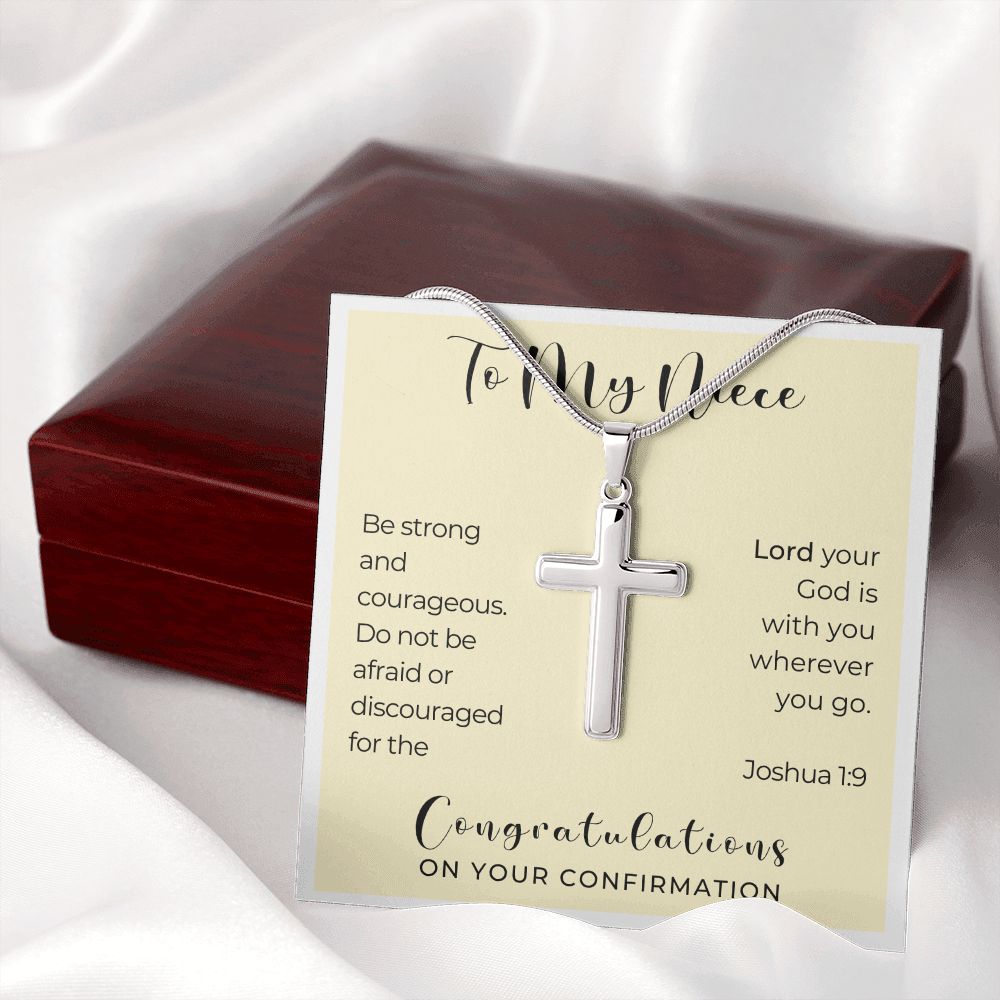 Confirmation Gift For Girl | Be Strong Cross Necklace 0824SSCN