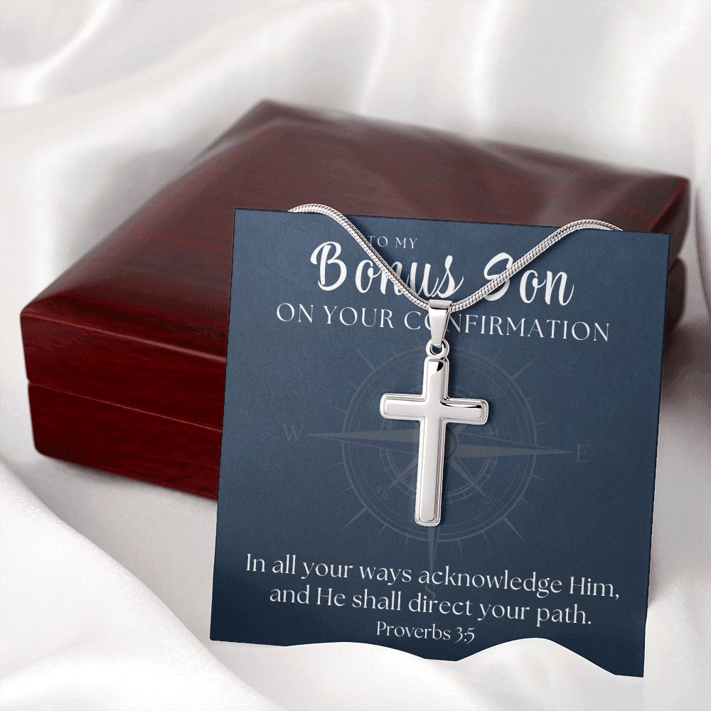 Confirmation Gift For Boy | Your Path Cross Necklace 0802SSCN