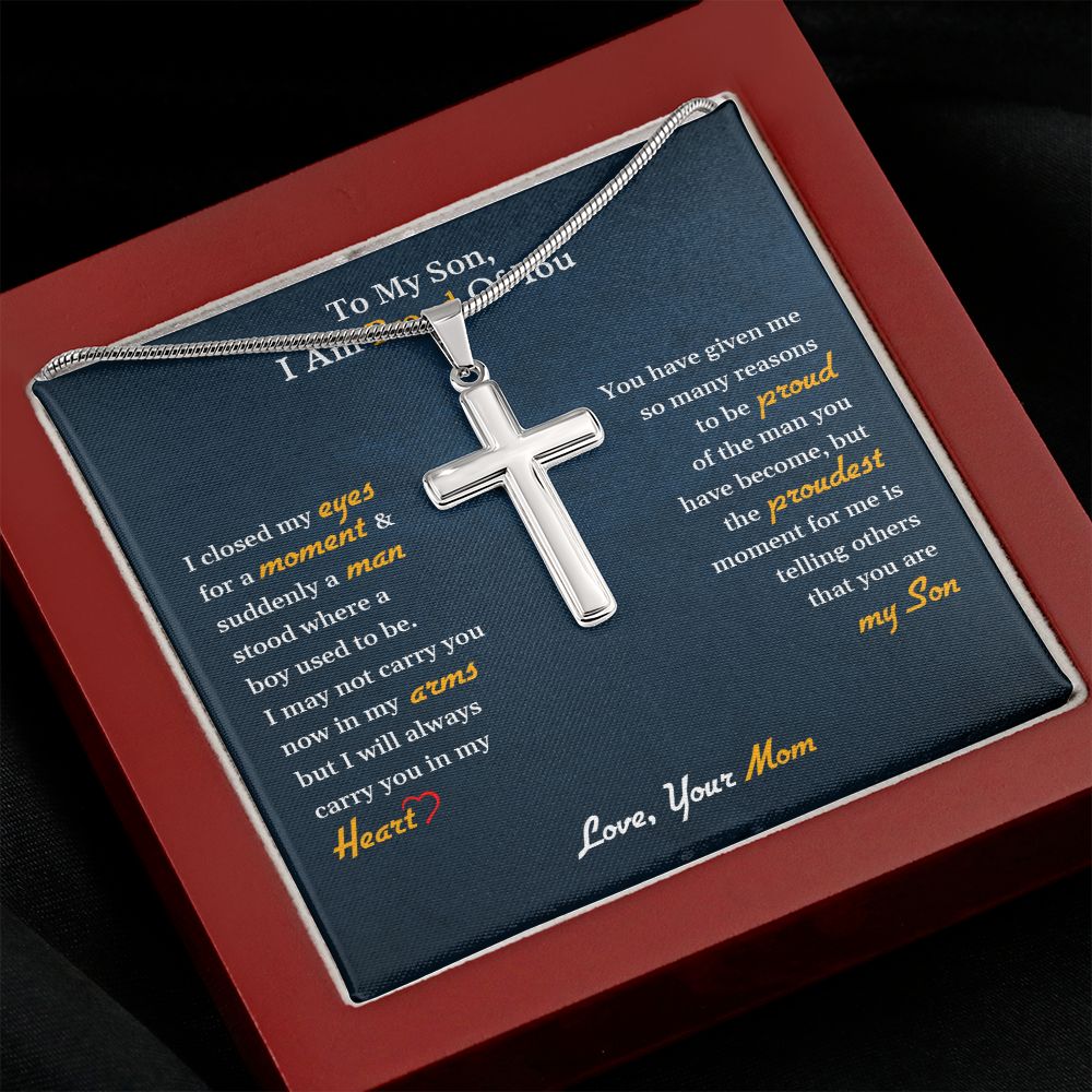 My Son | I am proud of you - Stainless Steel Cross Necklace