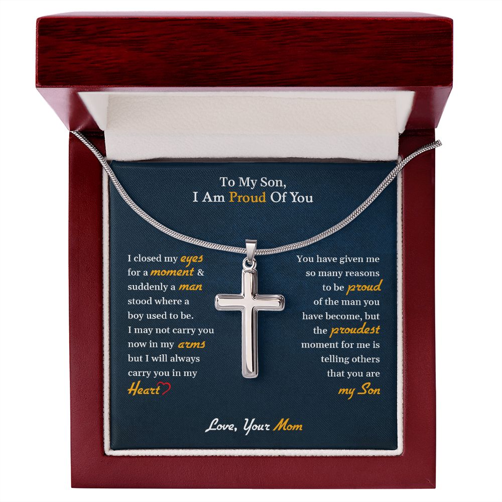 My Son | I am proud of you - Stainless Steel Cross Necklace