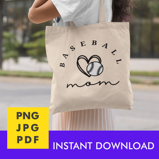 Digital Instant Download - Baseball Mom M06-4